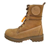 Dockers by Gerli Damen Stiefeletten Combat Boots – warm gefüttert, Schnürstiefel – Golden Tan 41 EU