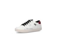Sneaker DOCKERS BY GERLI, Herren, Gr. 42, weiß, rot, Lederimitat, Schuhe Sneaker, Cupsole Sneaker, Freizeitschuh mit Farbakzenten (99126309-42) weiß, rot