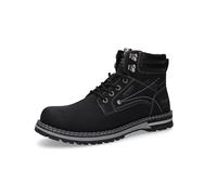 Dockers by Gerli Herren Schnürboots 12543352-43 Lederimitat Profilsohle Schwarz Gr. 43