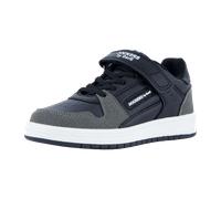 Sneaker DOCKERS BY GERLI, Kinder, Gr. 33, schwarz (schwarz, grau), Lederimitat, Nubuklederimitat, sportlich, Schuhe, Slip-On Sneaker, Klettschuh, Freizeitschuh mit Gummizug und Klett (68180369-33) sch