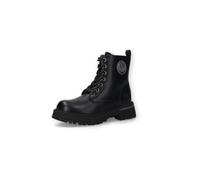 Dockers by Gerli Mädchen Boots Schnürstiefel 55SV705-610155 Schwarz Silber | Boots in Lederoptik mit Schnürung Reißverschluss und runder Schuhspitze