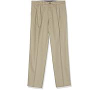 Dockers Herren Classic Fit Signature Khaki Lux Baumwoll-Stretch plissiert, regulär, groß Lässige Hose, Timberwolf, 38W / 32L