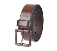 Dockers Herren-Lederg?rtel, leger, 100 % weiches, genarbtes Echtleder, mit klassischer Dornschlie?e, Braun, 40