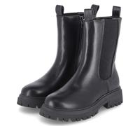 Dockers Mädchen Stiefeletten Chelsea Boots Schwarz Kunstleder Textil, Größe:34, Farbauswahl:schwarz