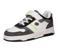 Sneaker DOCKERS BY GERLI, Mädchen, Gr. 33, grau, grün, Lederimitat, Schuhe Sneaker, Retro Sneaker, Basketsneaker, Freizeitschuh mit Klettverschluss (21203537-33) grau, grün