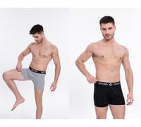 DOCKS 4er Pack Boxershorts Herren Baumwolle Unterhose 2x Grau + 2x Schwarz Gr. XL