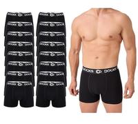 DOCKS Herren Baumwolle Boxershorts 8/16er Pack - Schwarz, Komfort-Schnitt, Atmungsaktiv, mit Elasthan (DE/NL/SE/PL, Alphanumerisch, L, Regular, Regular, 16, Schwarz)