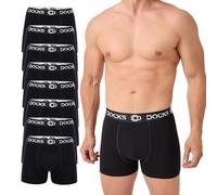 DOCKS Herren Baumwolle Boxershorts 8/16er Pack - Schwarz, Komfort-Schnitt, Atmungsaktiv, mit Elasthan (DE/NL/SE/PL, Alphanumerisch, XL, Regular, Regular, 8, Schwarz)