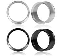 DOEARKO Ohr Flesh Tunnel 2 Paare Ohrpiercing Edelstahl Double Flared Schwarz Silber Ohren Plug Gestreckte Expander Piercing Schmuck für Frauen und Männer 6mm-25mm