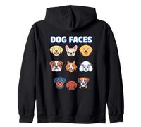 Dog Faces Lustige Bunte Hunde Köpfe Welpen Kapuzenjacke
