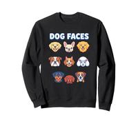 Dog Faces Lustige Bunte Hunde Köpfe Welpen Sweatshirt