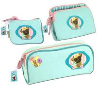 Doggy Love Mops Schlamperrolle Portemonnaie Kulturtasche Set Tasche Depesche