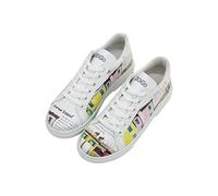 Sneaker DOGO "Ace Low-Top Sneaker The Wise Owl Damen Sneaker", Damen, Gr. 40, Normalschaft, weiß, Lederimitat, Schuhe Sneaker, Handgefertigt (57945927-40) weiß