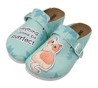 DOGO Clogs für Damen - Veganes Leder und handgefertigte Damen Pantoletten & Clogs, Everything is Gonna Be Purrfect, 38 EU