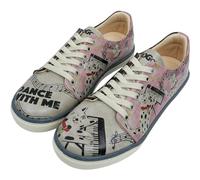 DOGO Damen-Sneaker aus veganem Leder, Rosa - Dance with Me Motiv, Mehrfarbig, 36 EU