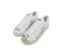 DOGO Damen-Sneaker aus veganem Leder, Weiß - Feeling Moody Motiv, Mehrfarbig, 39 EU