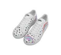 DOGO Damen-Sneaker aus veganem Leder, Weiß - More Self Love Motiv, Mehrfarbig, 39 EU
