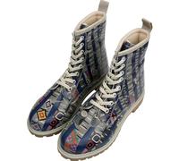 DOGO Kampfstiefel für Damen - veganes Leder und handgefertigte Halbschaft Stiefel für Damen, Owl Gang, 39 EU