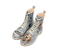 Schnürboots DOGO "Damen Boots" Gr. 40, Normalschaft, blau (blau, braun) Damen Schuhe Schnürstiefeletten Vegan (95138255-40)