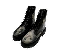 DOGO Navy - Girl with A Pearl Earring BW - Vegane Damen Boots und Nachhaltige und Bunte Stiefeletten - Trendige Bequeme Stiefel für Damen 37