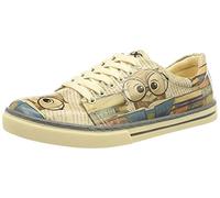 Sneaker DOGO "Classic Schnürsneaker The Wise Owl Damen Sneaker", Damen, Gr. 37, Normalschaft, bunt (natur), Lederimitat, Schuhe Skaterschuh Sneaker low, Handgefertigt (93399130-37) natur