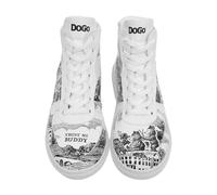 DOGO Trust Me Buddy Damen-Sneaker aus veganem Leder, Weiß, Mehrfarbig, 40 EU