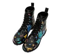 DOGO Vegane Damen Boots Stiefeletten - Cat Lovers 41