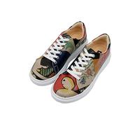 Plateausneaker DOGO "Myra Low-Top Sneaker Relationships Damen Sneaker", Damen, Gr. 38, Normalschaft, bunt (natur), Lederimitat, Schuhe Skaterschuh Plateausneaker Sneaker low, Handgefertigt (60315430-3