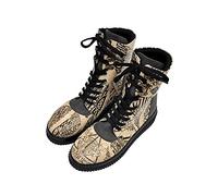 Schnürboots DOGO "Future High Top Boots Deathly Hallows Harry Potter Damen", Damen, Gr. 38, Normalschaft, beige (natur), Lederimitat, Schuhe Schnürboots, Handgefertigt (74097815-38) natur