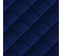 dogsfavorite Kunstleder gesteppt kaschiert Meterware Leder Polsterstoff Stoff 140cm dunkelblau
