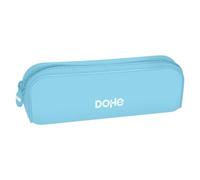 Dohe - Einfaches Federmäppchen aus Silikon - 1 Fach mit Reißverschluss, rechteckiges Mehrzweck-Federmäppchen, weiche Haptik, Maße 20 x 6 x 8 cm - Serenity Blau