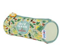 DOHE - Einfaches Federmäppchen für die Schule - 1 Fach, rundes Mehrzweck-Federmäppchen, 21 x 7,5 cm, Reißverschluss, aus strapazierfähigem Polyester - WWF Tropic