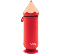 DOHE - Federmäppchen aus Silikon für die Schule - 1 Fach, Bleistiftform, Saugnapf zur Befestigung auf Tisch oder Schreibtisch, Reißverschluss, weiches und angenehmes Federmäppchen, Maße: 6,8 x 20 cm