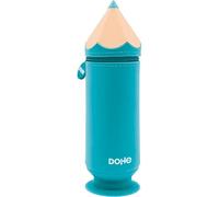 DOHE - Silikon Federmäppchen - 1 Fach, Bleistiftform, Saugnapf zur Befestigung am Tisch oder Schreibtisch, Reißverschluss, Weiches und angenehmes Gefühl, Maße: 6,8x20 cm