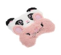 DOITOOL 2 Stück Flauschige Schlafmasken aus Plüsch mit Niedlichen Cartoon Motiven zur Verbesserung der Schlafqualität und Reduzierung von Augenringen Zufällige Farbe Zufälliger Stil