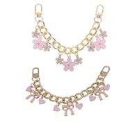 DOITOOL 2 Stück Metall Verlängerungskette mit Blumenanhänger Damen Taschenriemen Ersatz für Handtaschen und Geldbörsen Schulterriemenverlängerung für Umhängetaschen