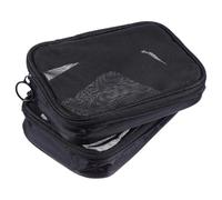 DOITOOL 2 Stück Pack Reise Kulturbeutel aus Polyester mit Netzgewebe Kosmetik Organizer für Reisen und Geschäftsreisen Schwarz Glatte Oberfläche Praktisches Design