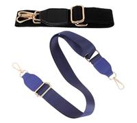 DOITOOL 2 Stück Verstellbare Umhängetaschen Gurte Baumwolle Schulterriemen Abnehmbar Ersatz für Handtaschen Crossbody Bag Strap für Damen Herren Blau Schwarz
