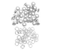 DOITOOL 200 Sätze Metallösen aus Eisen mit 3mm Innendurchmesser | Silberfarbene Ösen mit Glatter Oberfläche, Verschleißfest mit Gleichmäßiger Kraftverteilung, ohne Scharfe Kanten