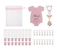 DOITOOL 20Er-Set Schlüsselanhänger mit Schutzengel und Krone Funkelnde Kristallanhänger als Gastgeschenke für Babyparty Taufe Shower Kleine Taschenanhänger für Rucksack und Autoschlüssel