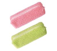 DOITOOL 2stücke Teiliges Plüsch Federmäppchen Weicher Kunstpelz Stifttasche Für Mädchen Vielseitige Schreibwaren Kosmetik Aufbewahrung Kompakte Bequeme Stofftasche Farblich Sortiert