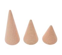 DOITOOL 3 Stück Kreatives Ring Präsentationsregal aus Massivem Holz in Kegelförmigem Design für Schmuckladen und Private Sammlung zur Sicheren Aufbewahrung von Ringen
