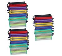 DOITOOL 36 Stck Teiliges Mesh Stifttaschen mit Reißverschluss Multifunktional und Langlebig Leichte Reise und Kosmetiktaschen für Bürobedarf Schule und Alltag Farblich Sortiert