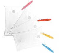 DOITOOL 4 Stück Kleine Damen Geldbörse mit Niedlichem Cartoon Motiv aus PVC mit Knopfverschluss Leichte Tragbare Schlüsseltasche Transparentes Münzbeutel für Shopping und Outdoor