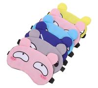 DOITOOL 6 Stück pack Niedliche Cartoon Schlafmasken aus Softem Seidenmaterial mit Verstellbarem Gummiband Lichtundurchlässig für Zuhause und Reisen