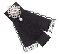 DOITOOL Barocke Strass Schleife Brosche mit Perlen und Spitze Elegante Vorgebundene Krawattennadel für Mädchen und Frauen Geeignet für Formelle Kleidung und Besondere Anlässe