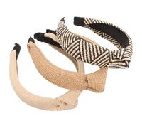 DOITOOL Gewebte Haarbänder Breite Stirnbänder für Damen und Mädchen 3 Stück mit Knoten aus Leichtem Material Praktisches und Modisches Accessoire für Strand und Shopping