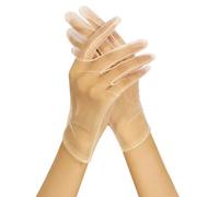 DOITOOL Kurze Brauthandschuhe aus Zartem Mesh für Damen 1 Paar Elegante Hochzeitshandschuhe mit Fünf Fingern für Hochzeits und Kostümparty