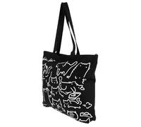 DOITOOL Modische Canvas Schultertasche mit Handgezeichnetem Tiermotiv Große Damentasche zum Einkaufen und Ausgehen Vielseitig und Geräumig für Mädchen und Studenten