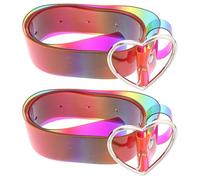 DOITOOL Modischer Gürtel mit Verstellbarer Herzförmiger Schnalle 2 Stück pack aus Transparentem Pvc im Punkigen Stil Damen Taillengürtel für Kleider und Partys